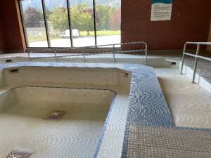 Pool ramp and handrail