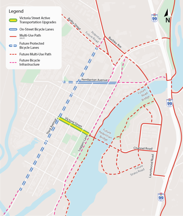 A map of the Downtown Active Transportation Network