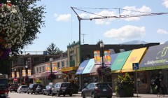 View of downtown shops