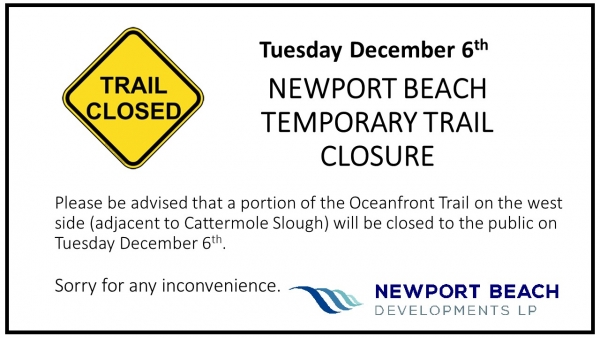 Trail closure notice