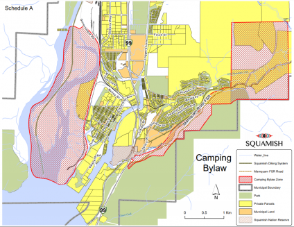 Camping bylaw map picture