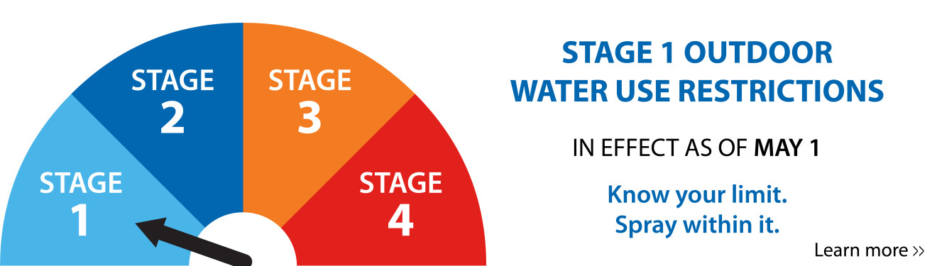 Stage 1 outdoor water use restrictions in effect as of May 1.
